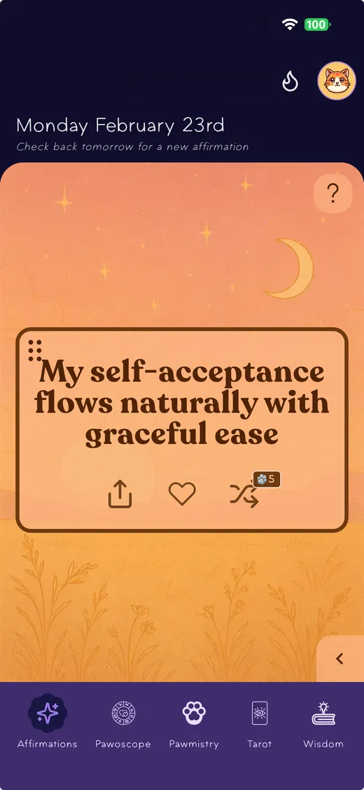 Purr-firmations screenshot